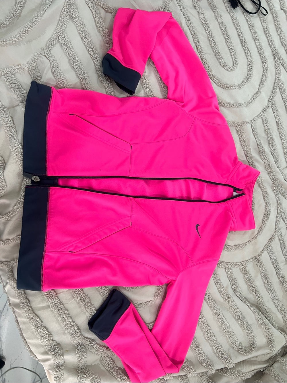Nike Bright Pink Full-Zip Utility Jacket with Black Trim